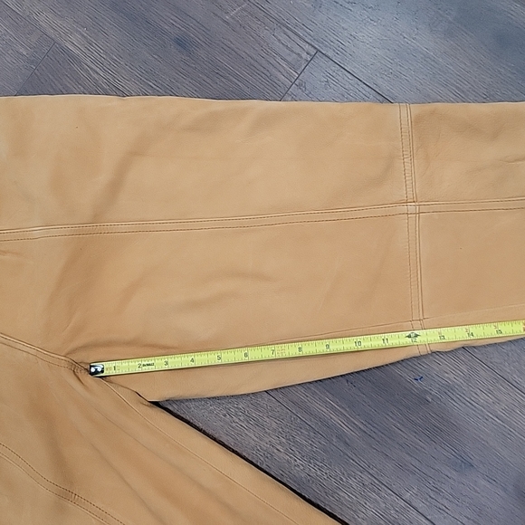 Vintage 80s 90s high waist tapered  camel leather  pants. Size 6 - Picture 8 of 13